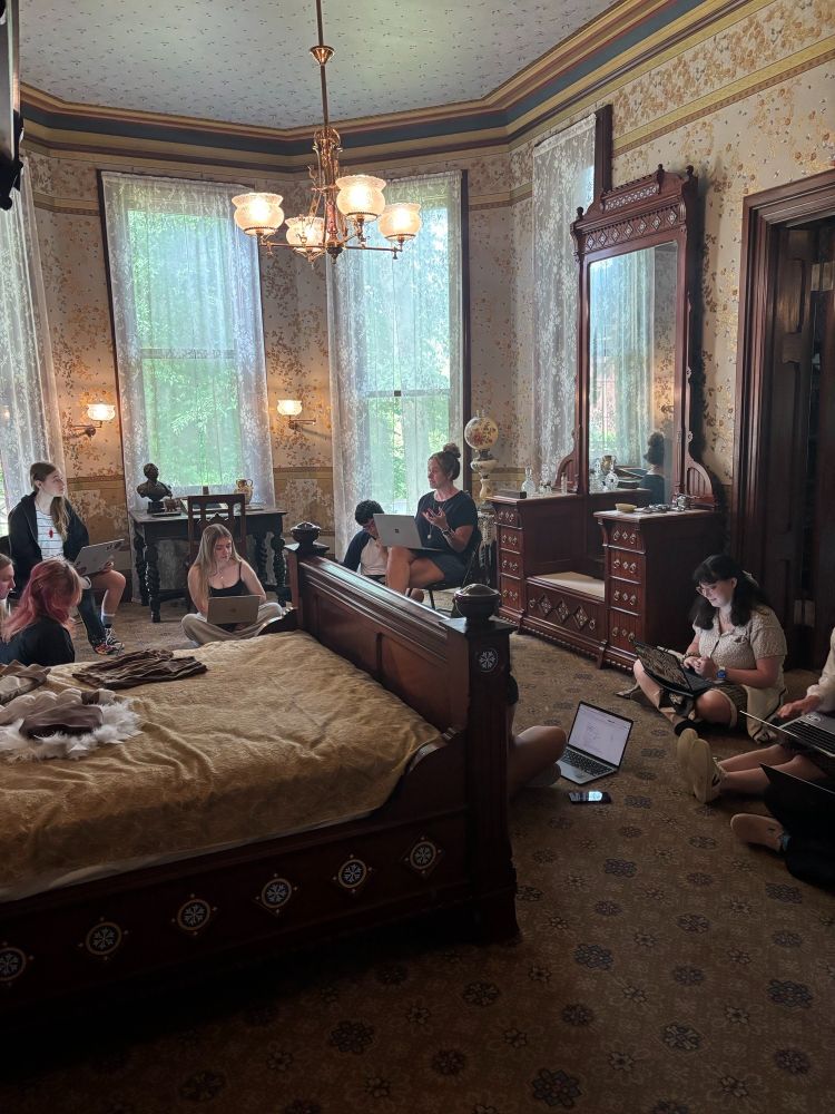 The Nook Farm Writers Collaborative students working on their craft inside the Mark Twain House in Hartford, CT.