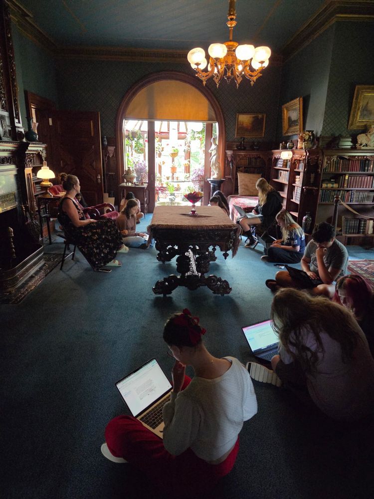 Nook Farm Writers Collaborative students working on their craft inside the Mark Twain House in Hartford, CT.