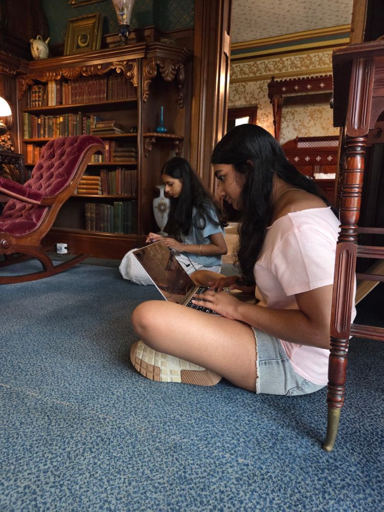 Nook Farm Writers Collaborative students working on their craft inside the Mark Twain House in Hartford, CT.