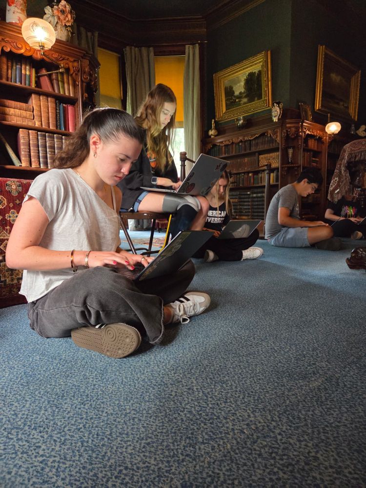Nook Farm Writers Collaborative students working on their craft inside the Mark Twain House in Hartford, CT.