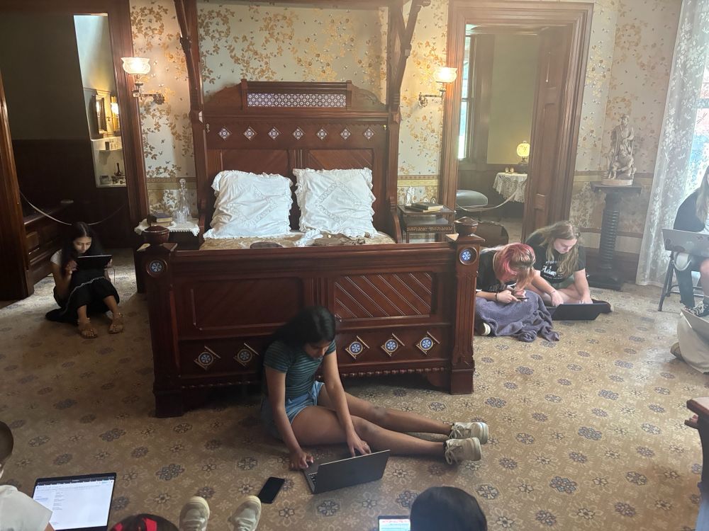 The Nook Farm Writers Collaborative students working on their craft inside the Mark Twain House in Hartford, CT.