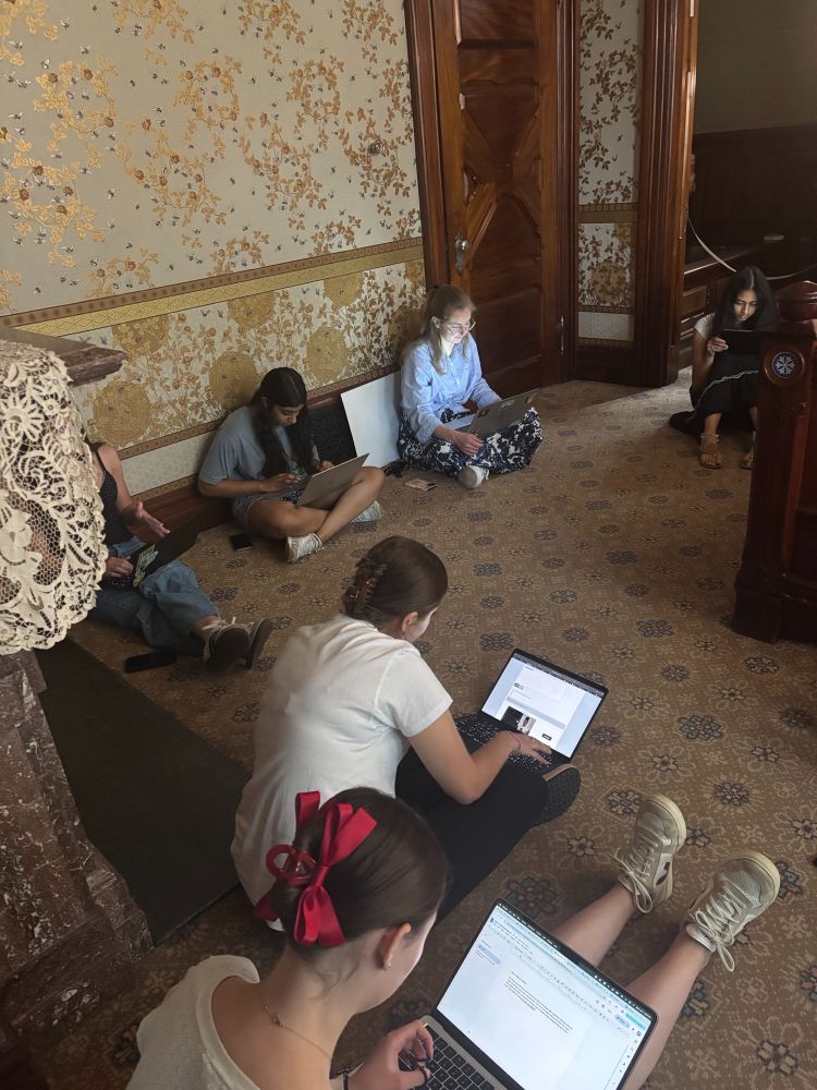 The Nook Farm Writers Collaborative students working on their craft inside the Mark Twain House in Hartford, CT.