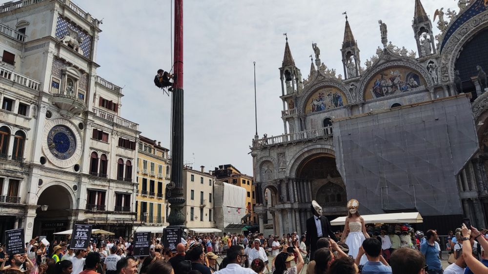 Protest by Extinction Rebellion at Piazza San Marco in Venice