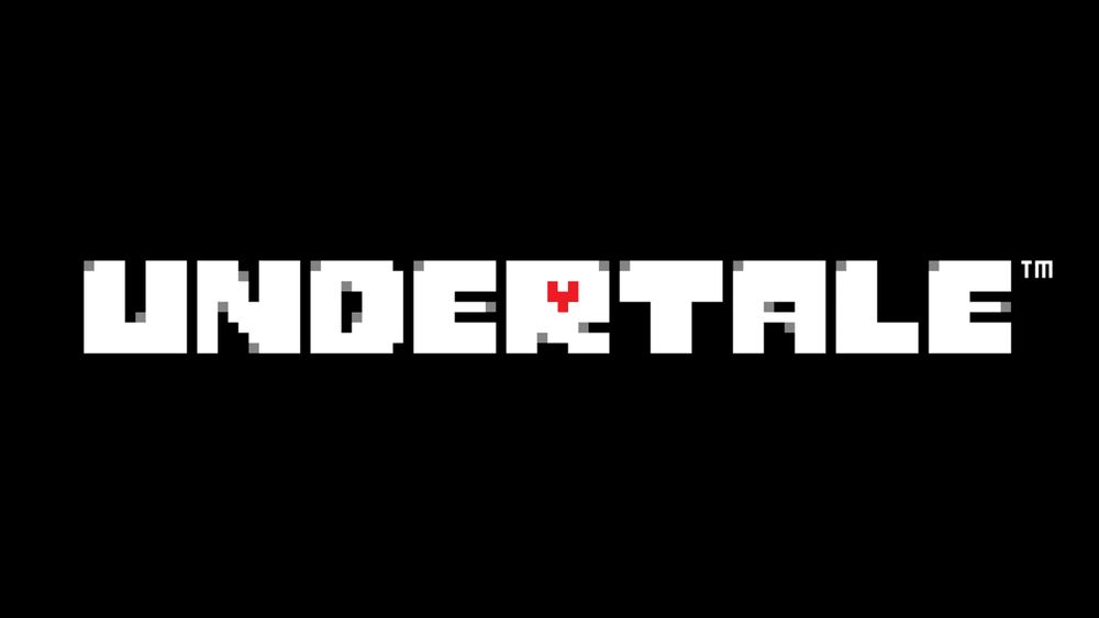 UNDERTALE (tm). White pixelated block capitals on a black background.