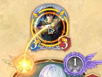 [Cost 5] Achim, Lord of Despair 
Portalcraft 3/3 
Evolve: Select an enemy follower on the field with 4 attack or less, banish it, and summon an exact copy of it. 

an evolve point line is hovering above their card