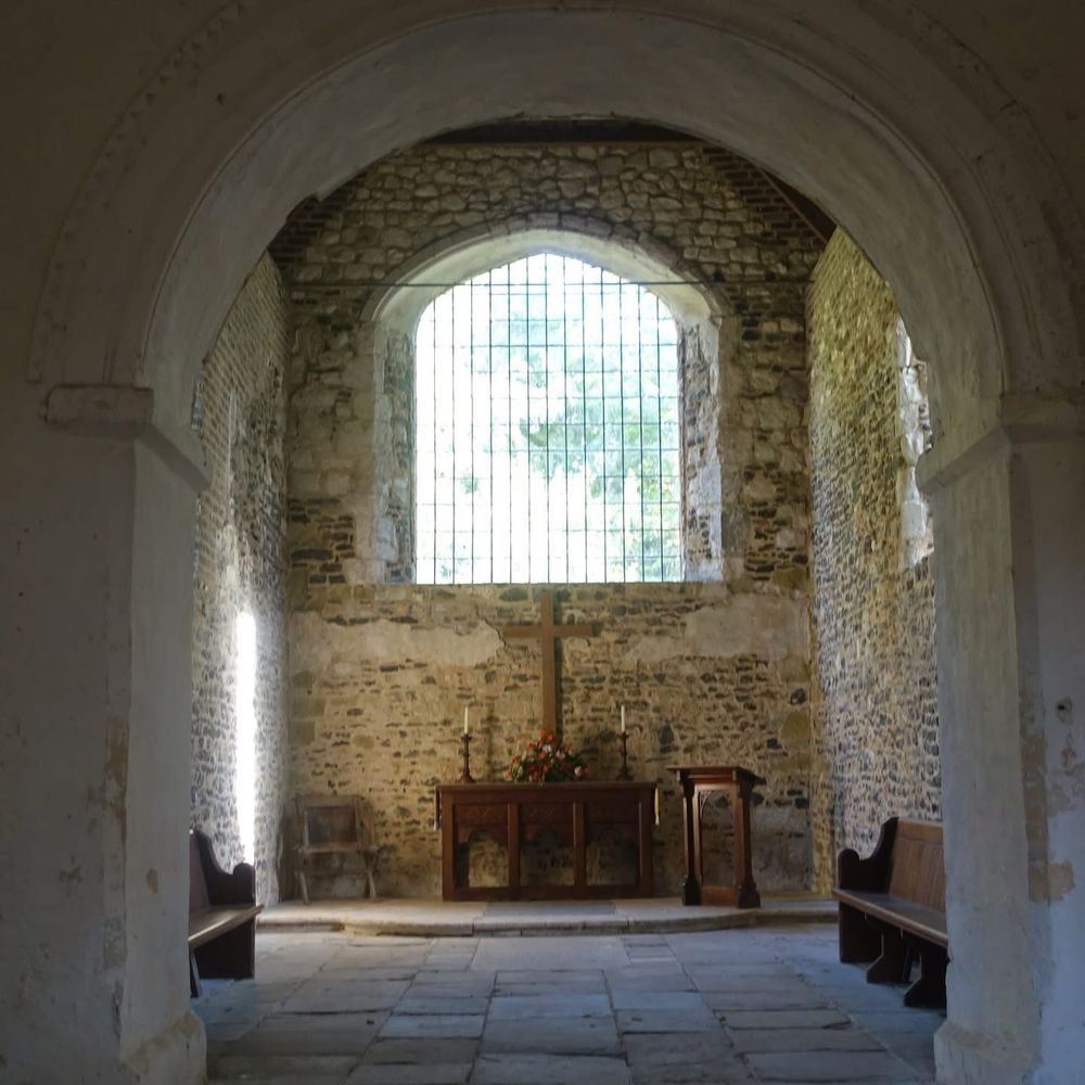 The altar in Albury Saxon church