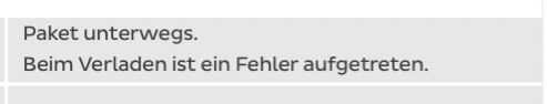 Beim verladen des Paketes ist ein Fehler aufgetreten.