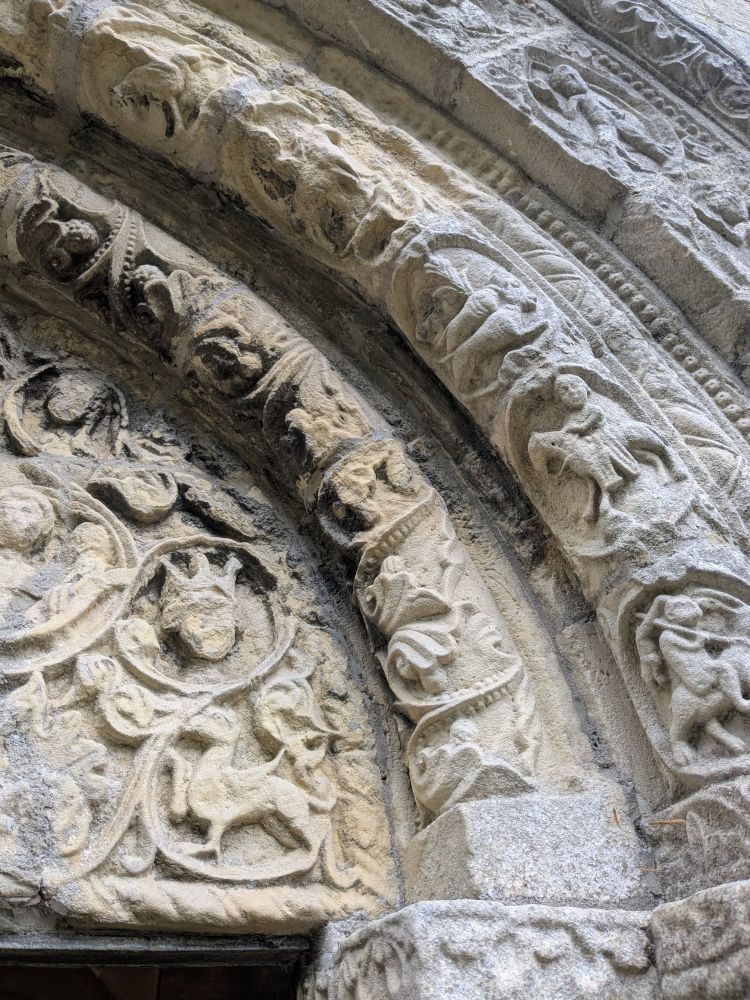 Detail from the southern door at St. Nicholas Church, Barfrestone