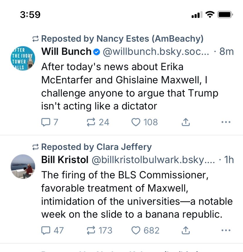Two posts one right after the other - the first by Will Bunch and the second Bill Kristol expressing dismay about BLS termination and Maxwell prison transfer.