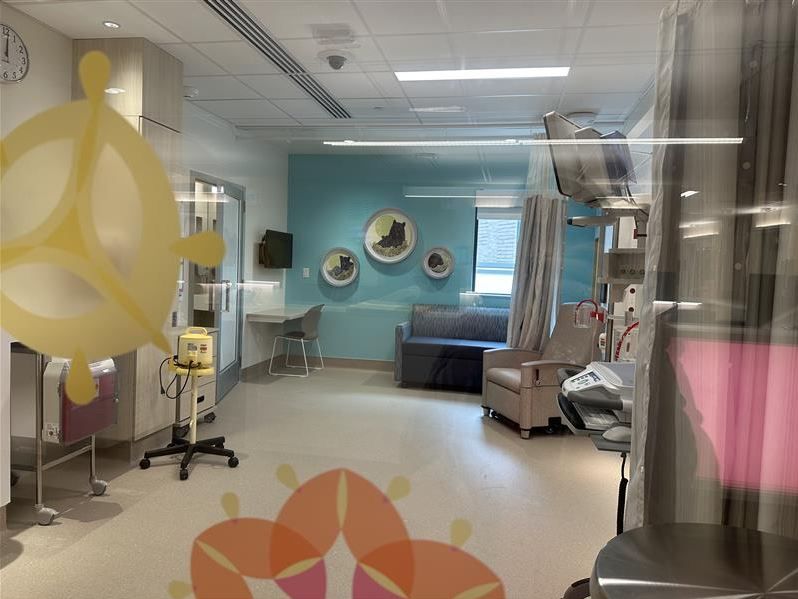 A view through the window to a new NICU room