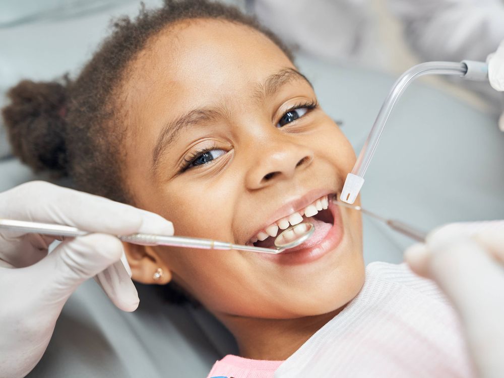 A child at a dental exam.