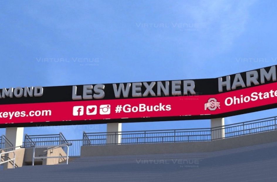 Les wexner’s name as it appears in Ohio Stadium, home of the Ohio State Buckeyes