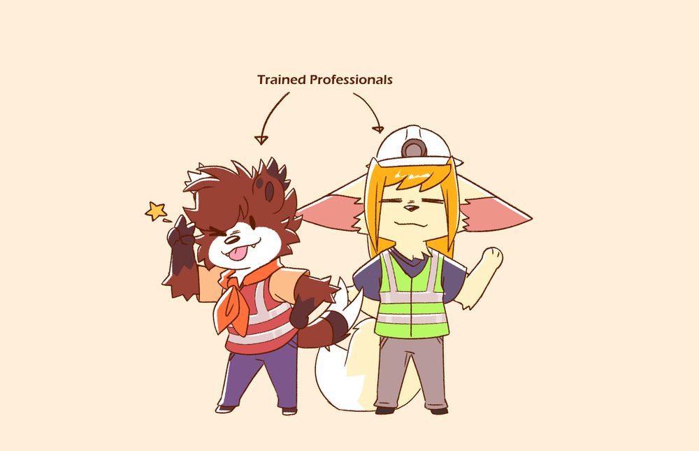 Feza and Jasper standing side by side in high visibility safety vests
