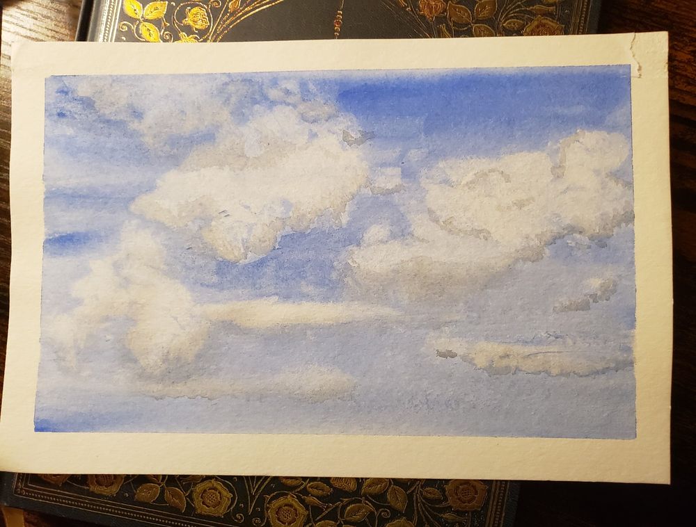 Watercolor depiction of clouds