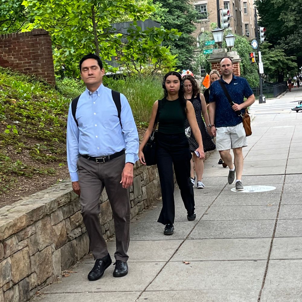 People walking on sidewalk 