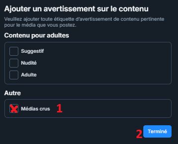 Certain·es, ça vous arracherait la bouche de mettre des étiquettes à vos contenus ? Vous êtes bien sympa deux minutes, mais pour le bien des personnes, arrêtez de trigger massivement des gens par flemme de mettre vos étiquettes sur vos médias, photos ou vidéos.

Exemple en sélectionnant l'étiquettes 'Médias crus'