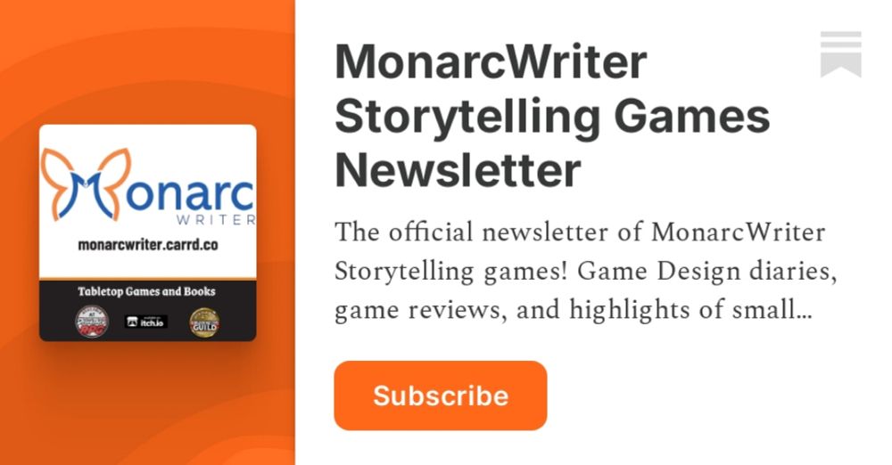 MonarcWriter Storytelling Games Newsletter | Substack