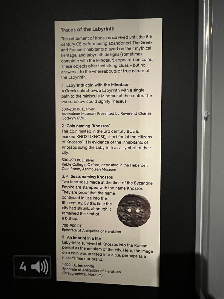 Museum label giving descriptions of the 3 artefacts in the previous images