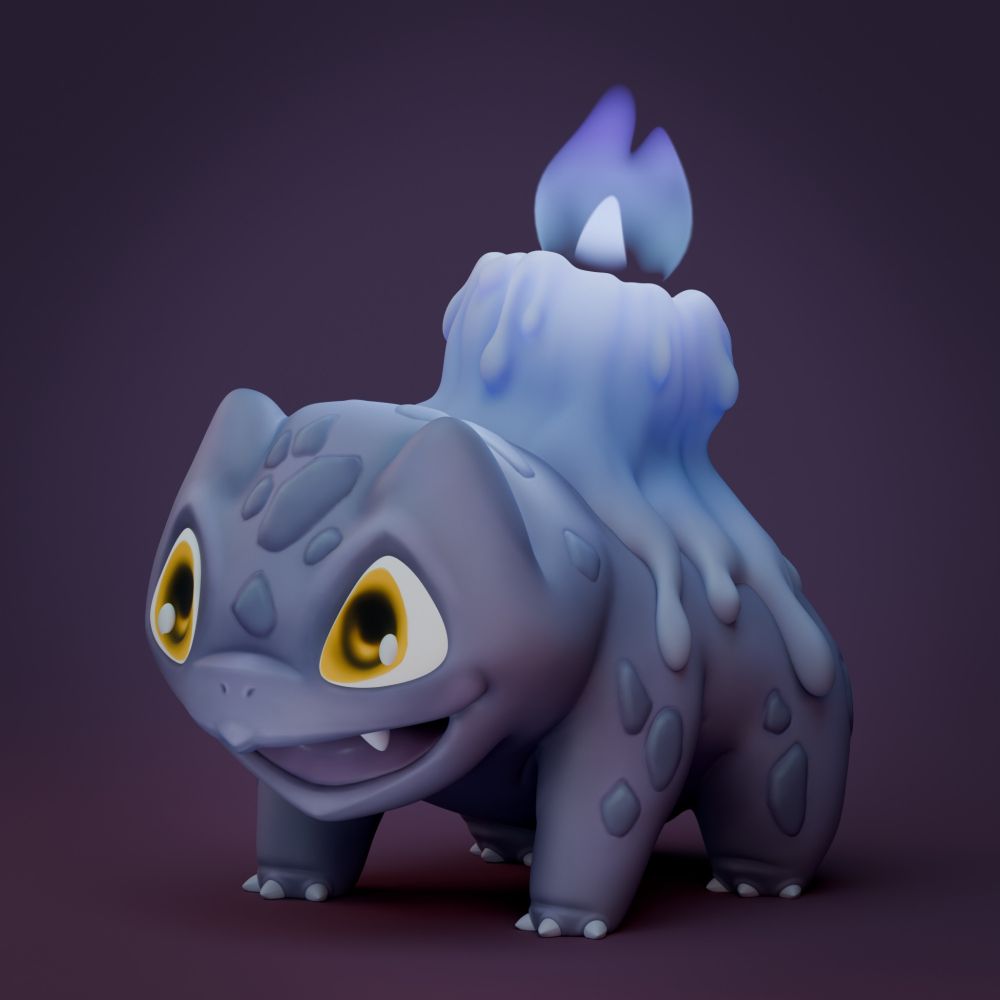 A pokefusion between Bulbasaur and Litwick