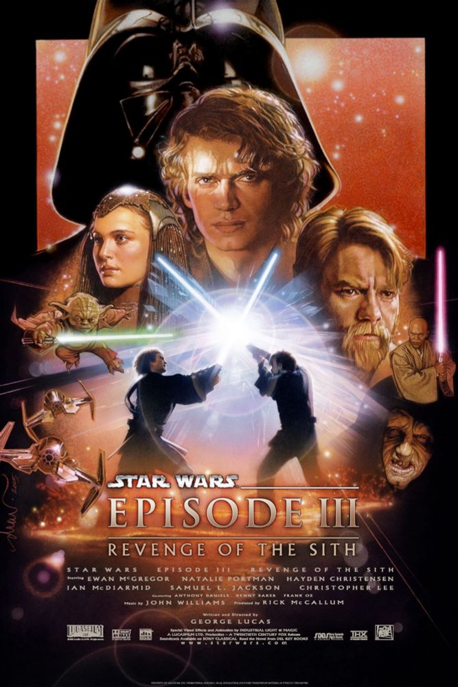 The movie poster for the film “Star Wars Episode III: Revenge of the Sith”