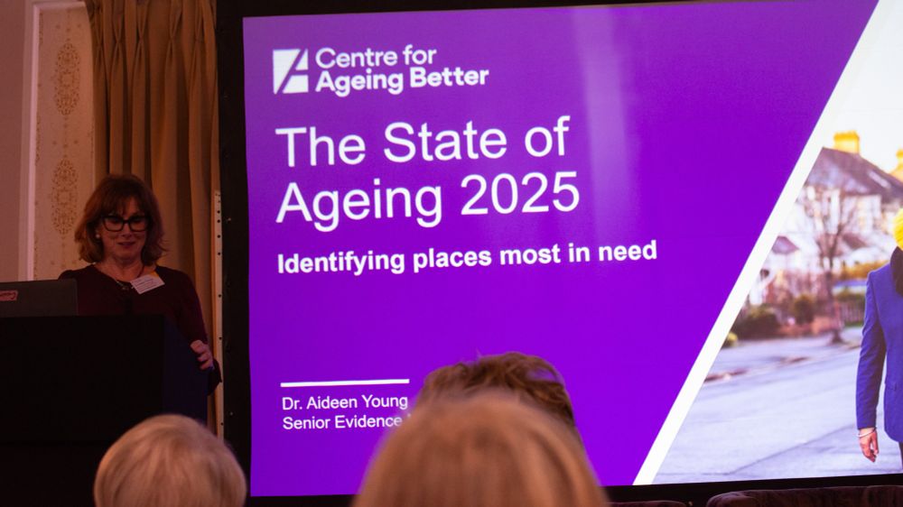 Our Senior Evidence Manager, Dr Aideen Young speaking at the State of Ageing 2025 launch event