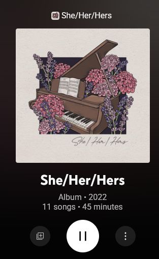 She/Her/Hers self titled album
2022. 11 songs, 45 minutes.