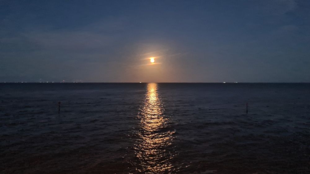 Moonlight reflecting on the sea