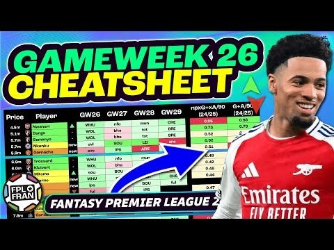 FPL GW26 CHEATSHEET | Fantasy Premier League 24/25