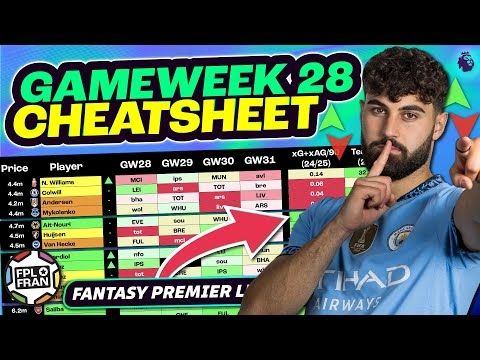 FPL GW28 CHEATSHEET | Fantasy Premier League 24/25