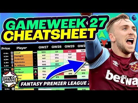 FPL GW27 CHEATSHEET | Fantasy Premier League 24/25