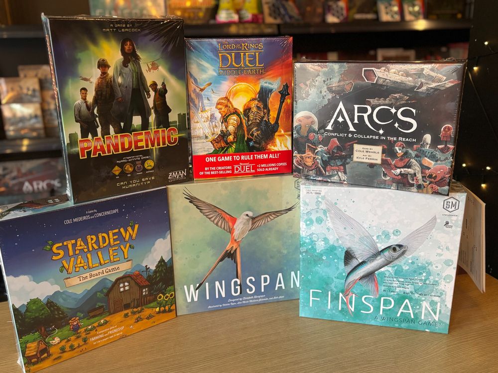 Board Games, Stardew valley, Wingspan,FinSpan,ARCS 