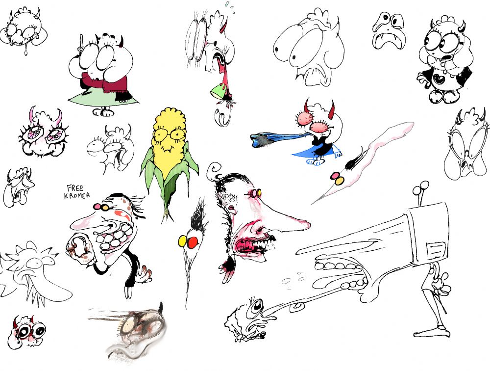 digital drawings of 99% deltarune characters - Primarily Ralsei, some Spamton, tenna and 1 rough susie doodle.