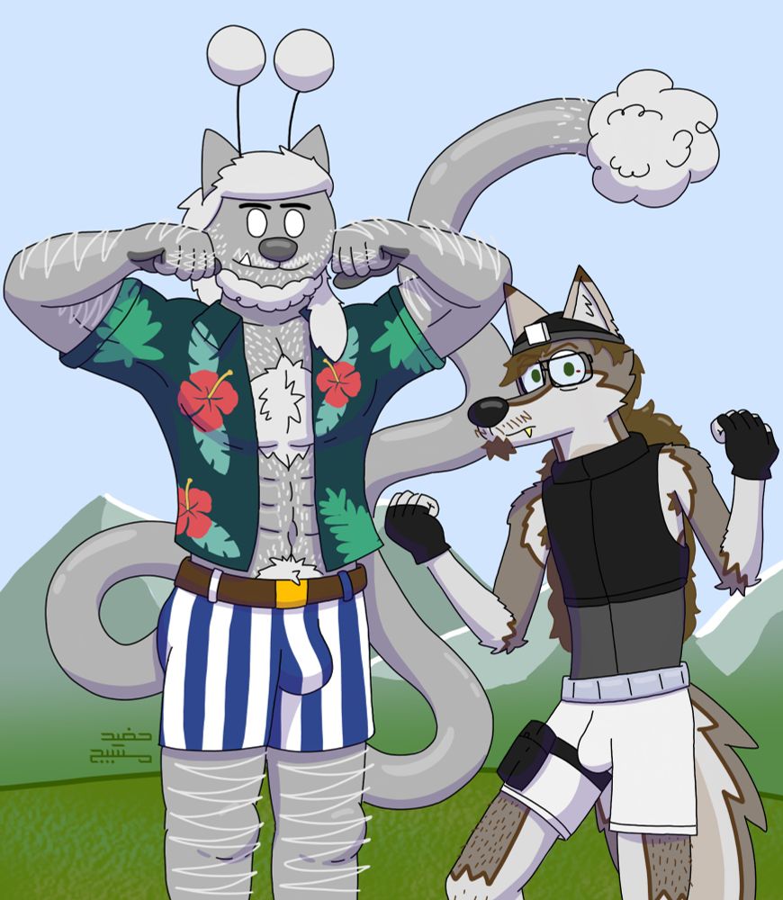 Aramaazd is disguised as purriadise meowscles and ezaafnori is disguised as wendell.