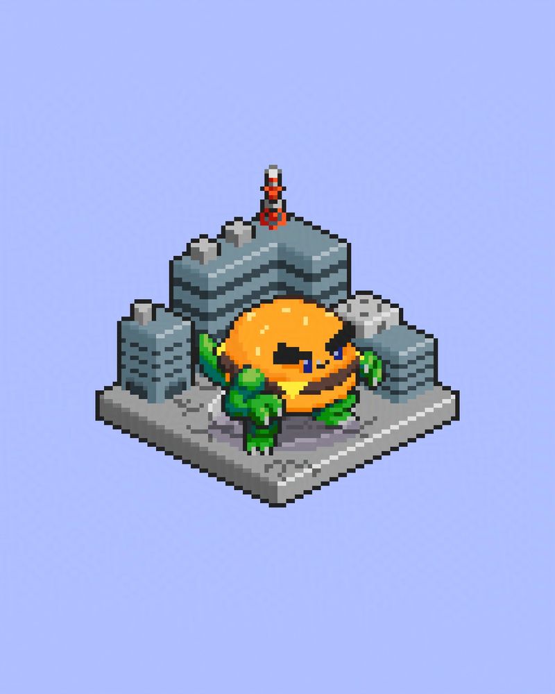#kaiju #kaijune #pixelart #pixel #iso #isometric #sprite #gameart #burger #godzilla #monster