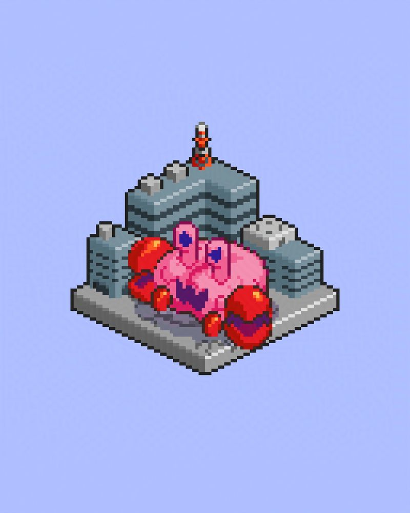 #kaiju #kaijune #pixelart #monster #isometric #iso #brain #crab