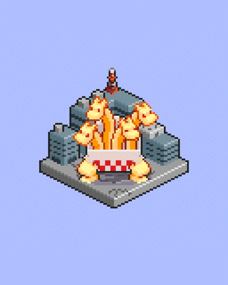 #kaiju #kaijunkfood #kaijune #kaijune2025 #monster #fries #pixelart #sprite #iso #isometric #hydra #youwantfrieswiththat