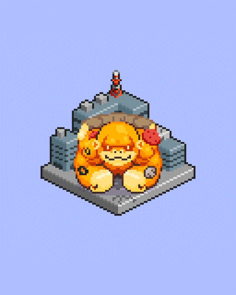 #kaijune #kaijune2025 #kaijunkfood #pizza #gorilla #harambe #kingkong #Kong #kaiju #monster #pixelart #pixel #lowres #hibit #sprite #iso ##isometric 