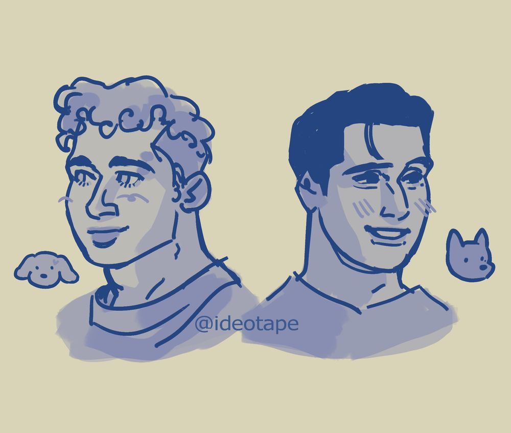 two sketches, one of evan buckley, and one of eddie diaz