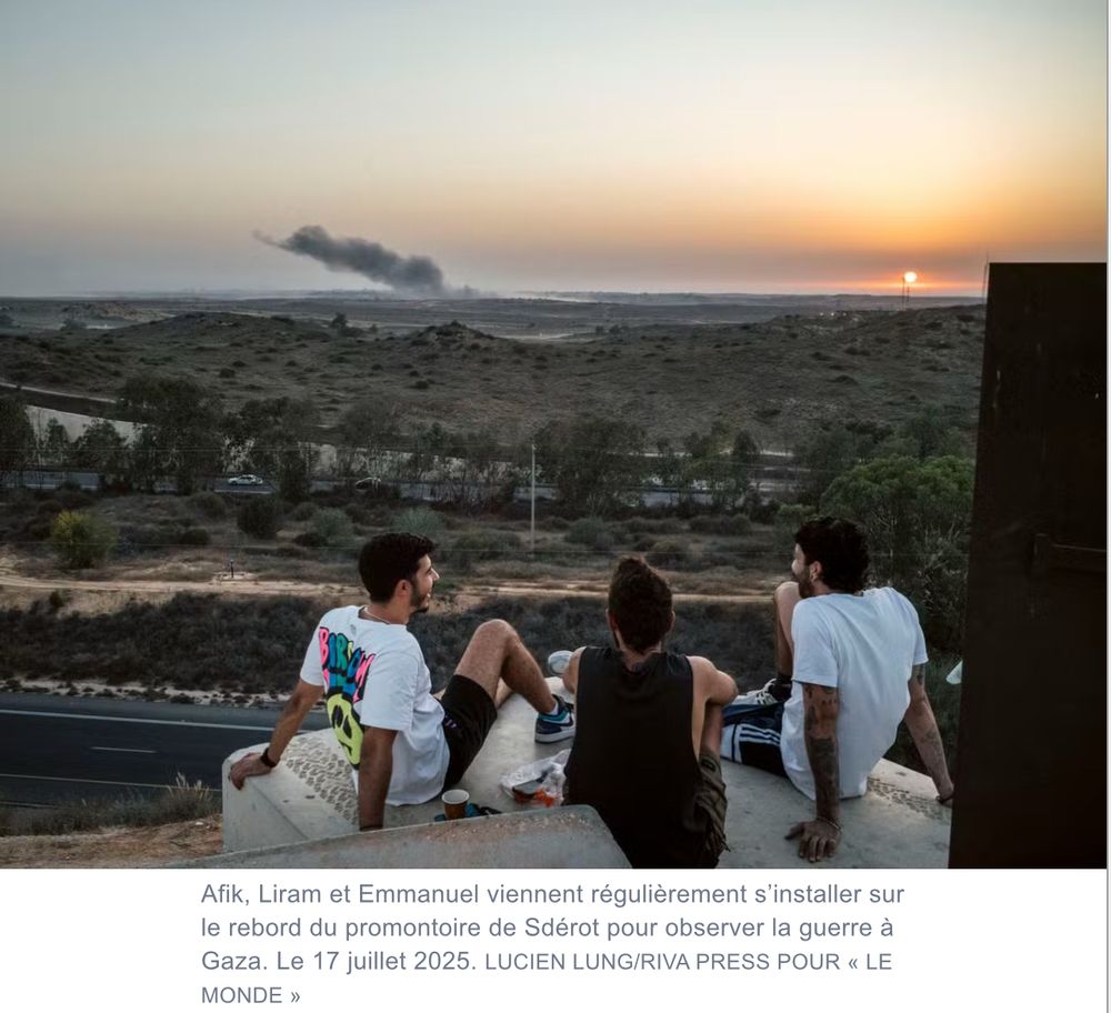 Afik, Liram and Emmanuel watching the bombing of Gaza