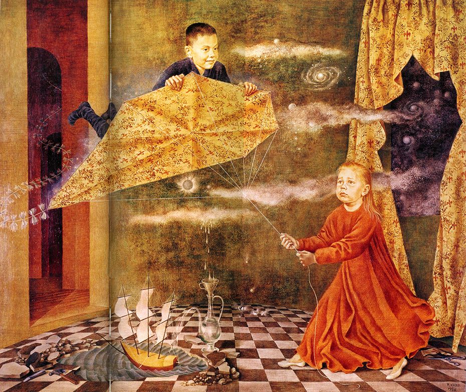  Portrait of the children Andrea and Lorenzo Villaseñor / Retrato de los niños Andrea y Lorenzo Villaseñor (1956) by Remedios Varo (1908 - 1963)
