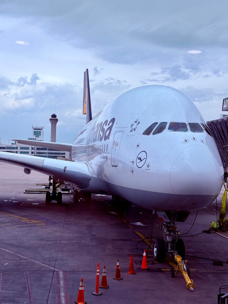 Nose view of a Lufthansa A380