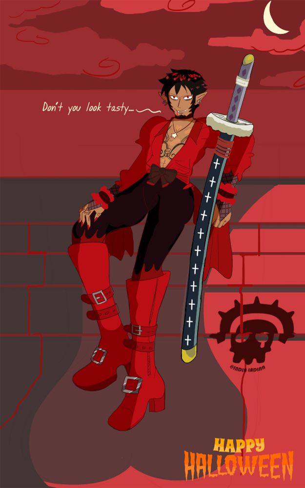 happy halloween law one piece as marcelina the vampire queen the star