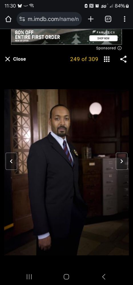 Actor Jesse Martin poses on theset of Law & Order.