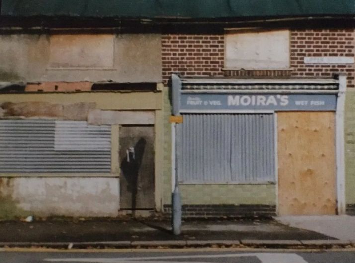 A photo of part of the Black Swan Terrace in the 1990s all boarded up. Credit: Coventry Live article, 2020.