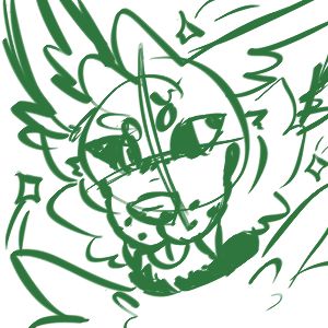 A sketched icon of Jinx (fae/faer), the shiny Jolteon.