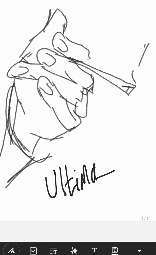 A quick sketch of a hand holding a cigarette 