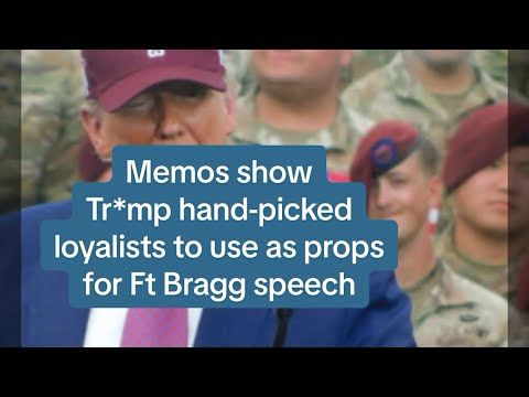 Tr*mp Hand-picked Audience for Ft. Bragg Speech: pro-Tr*mp, Male, and "No Fat Soldiers"