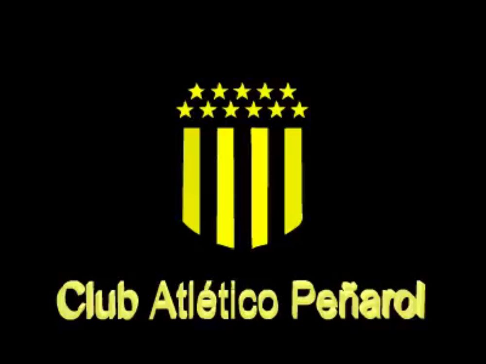 a yellow and black logo for club atletico peñarol on a black background