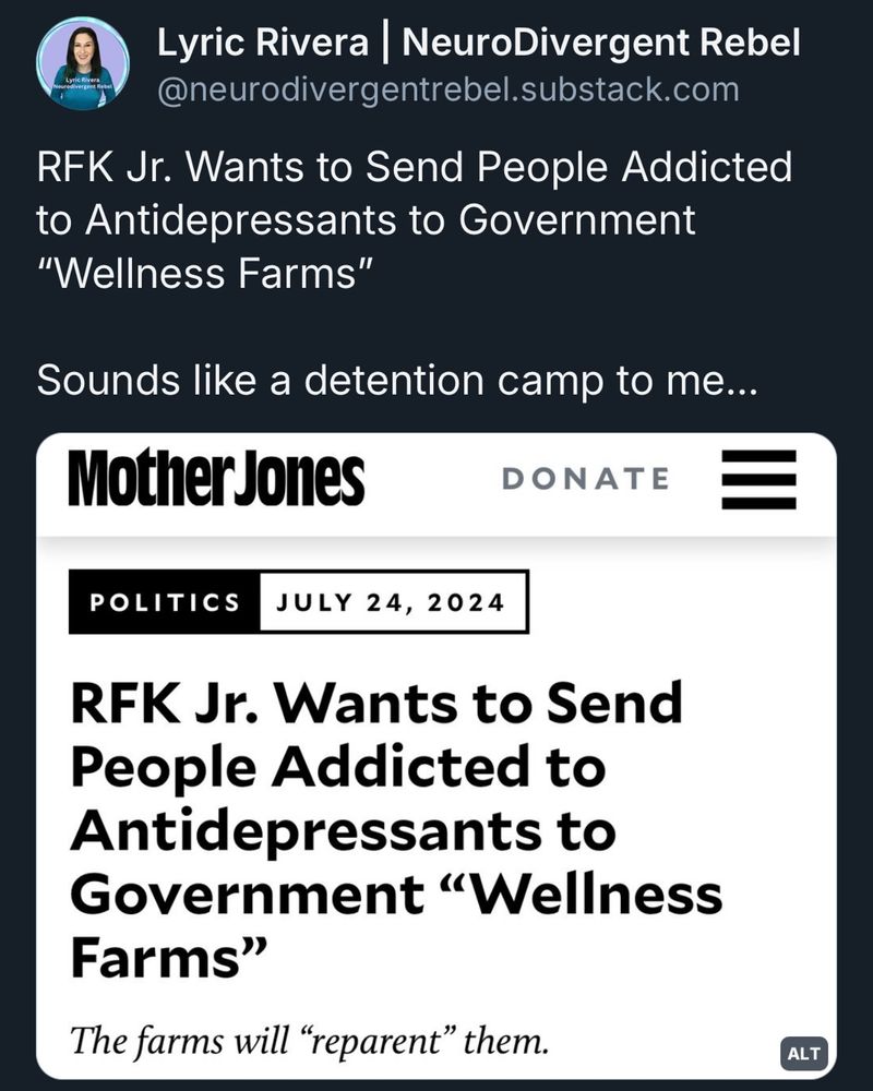 Headlight about a stupid, medically illiterate, anti-vaxxer's plan to end addiction who sadly has the power to put this eugenics crap into play.