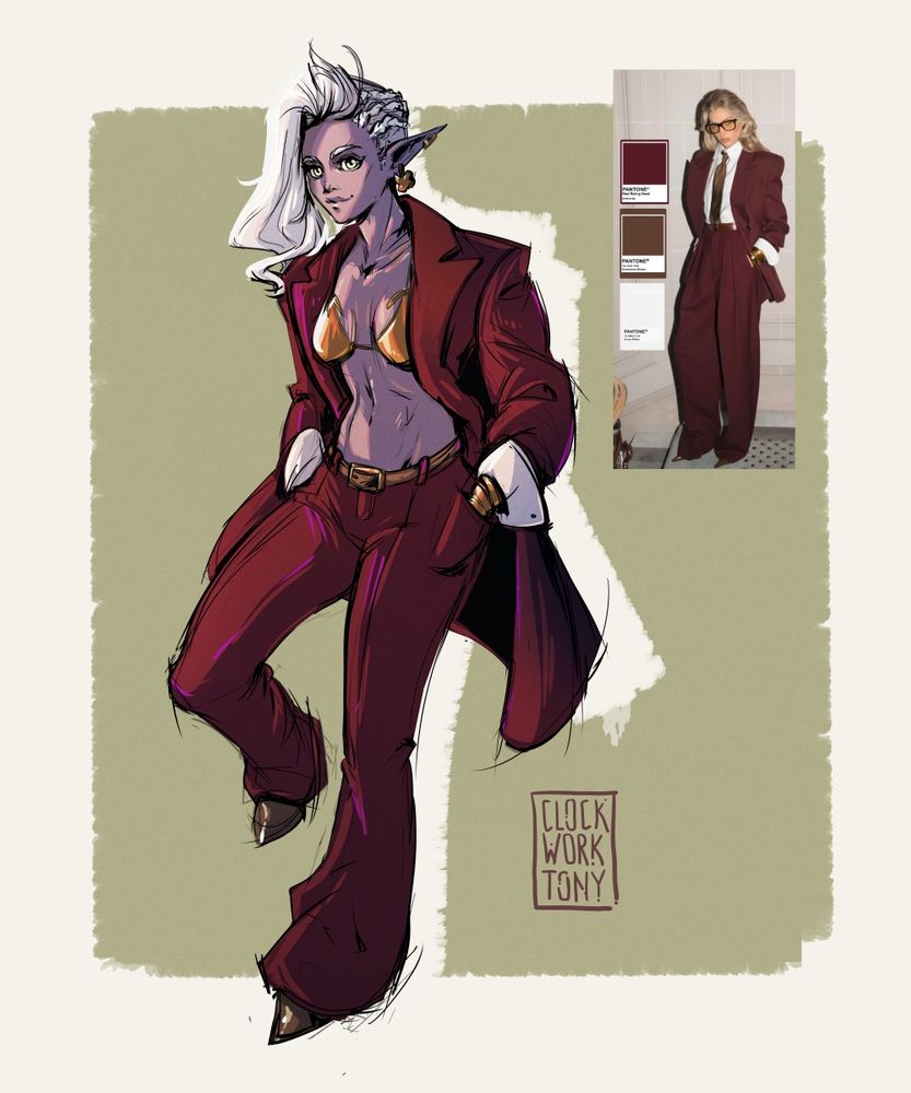 A stylish elf lady